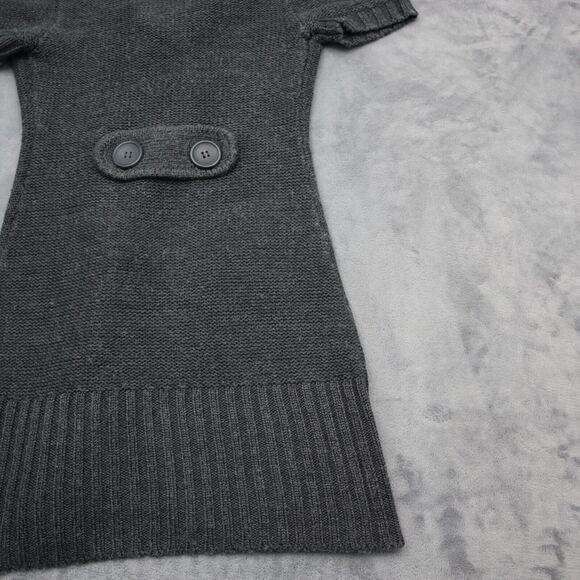 Decree Sweater Womens S Gray Cardigan Short Sleeve Button Cable Knit Acrylic - Picture 14 of 15